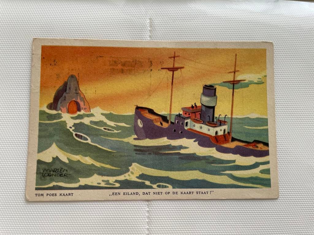 Tom Poes kaart - Een eiland, dat niet op de kaart staat, Verzamelen, Ophalen of Verzenden, 1940 tot 1960, Gelopen, Limburg