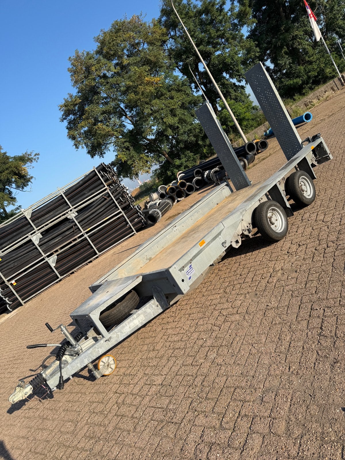 Ifor Williams 3500kg | machinetransporter | 4 nieuwe banden, Ophalen, Gebruikt