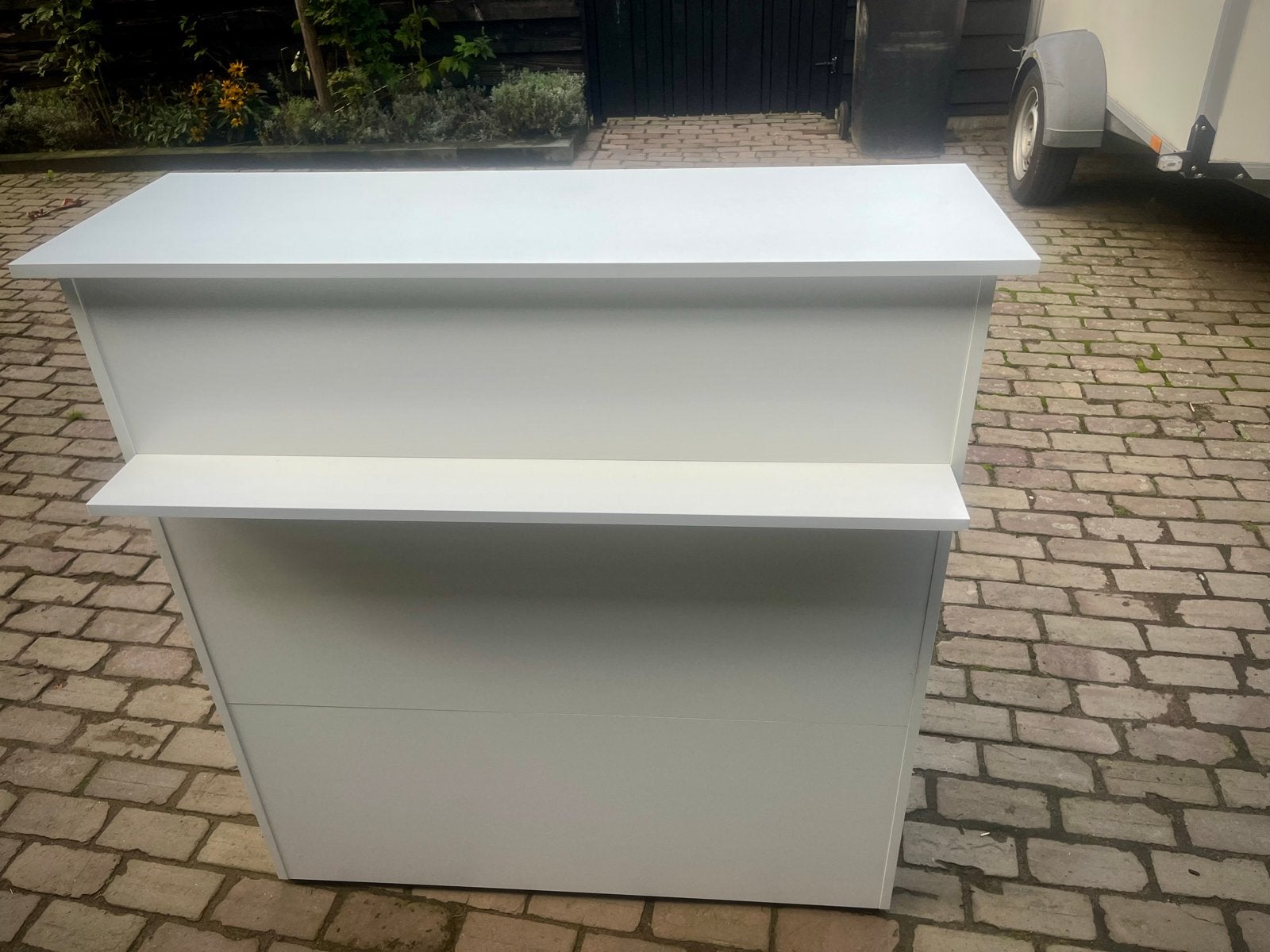 Witte balie met opbergruimte, Ophalen of Verzenden