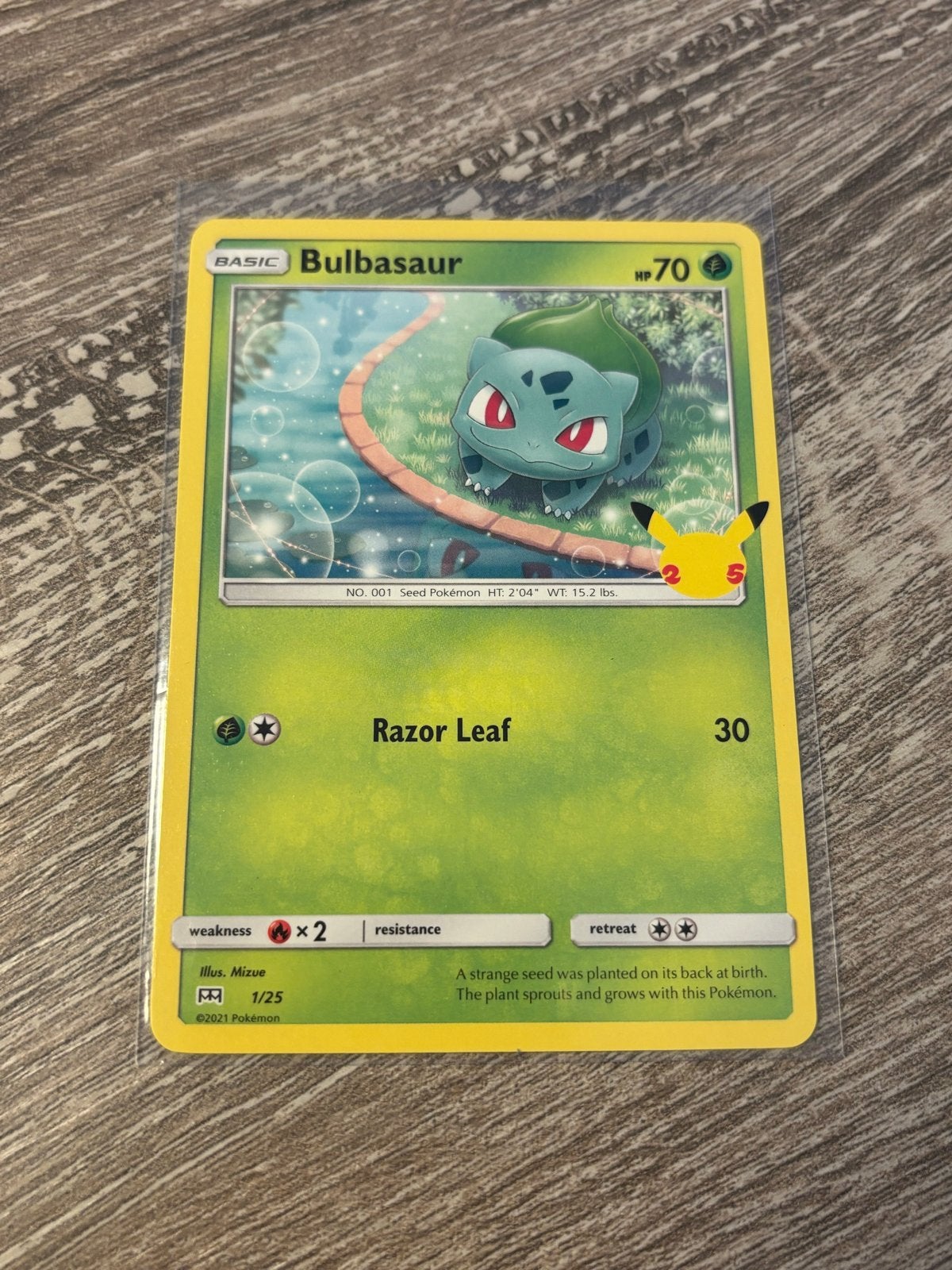 Bulbasaur 1/25 McDonalds 2021 Celebrations Pokémon Kaart, Ophalen of Verzenden, Zo goed als nieuw, Losse kaart