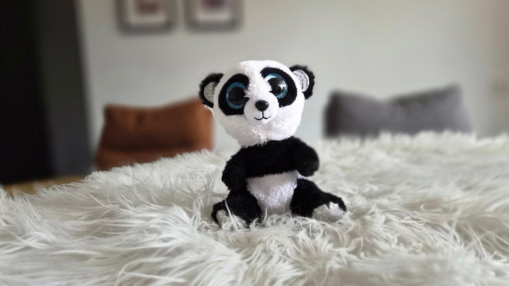 Schattige Panda Knuffel met Glitter Ogen - Ty Beanie Boo, Ophalen, Overige typen, Zo goed als nieuw, Klein (minder dan 20 cm)