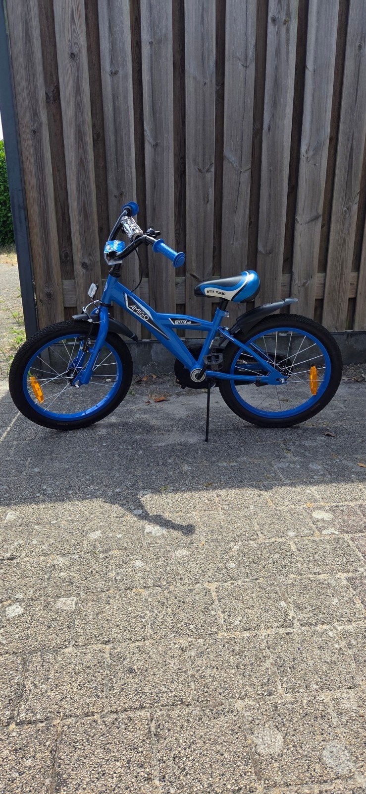 Amigo BMX Turbo Kinderfiets 18 inch - Blauw, Fietsen en Brommers, Ophalen, Gebruikt, Terugtraprem, 16 tot 20 inch