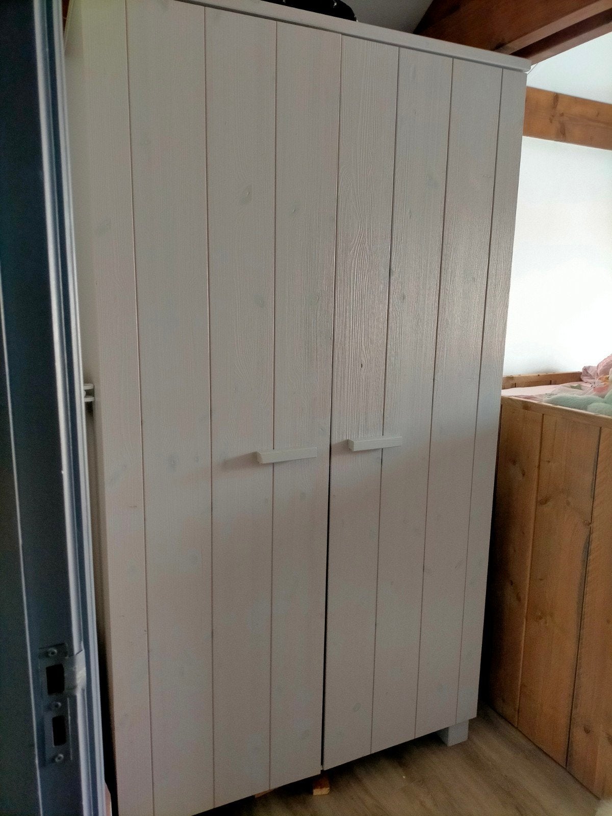 Kledingkast met legplanken - 203x110x55 cm, Ophalen, 100 tot 150 cm, 200 cm of meer, Overige houtsoorten