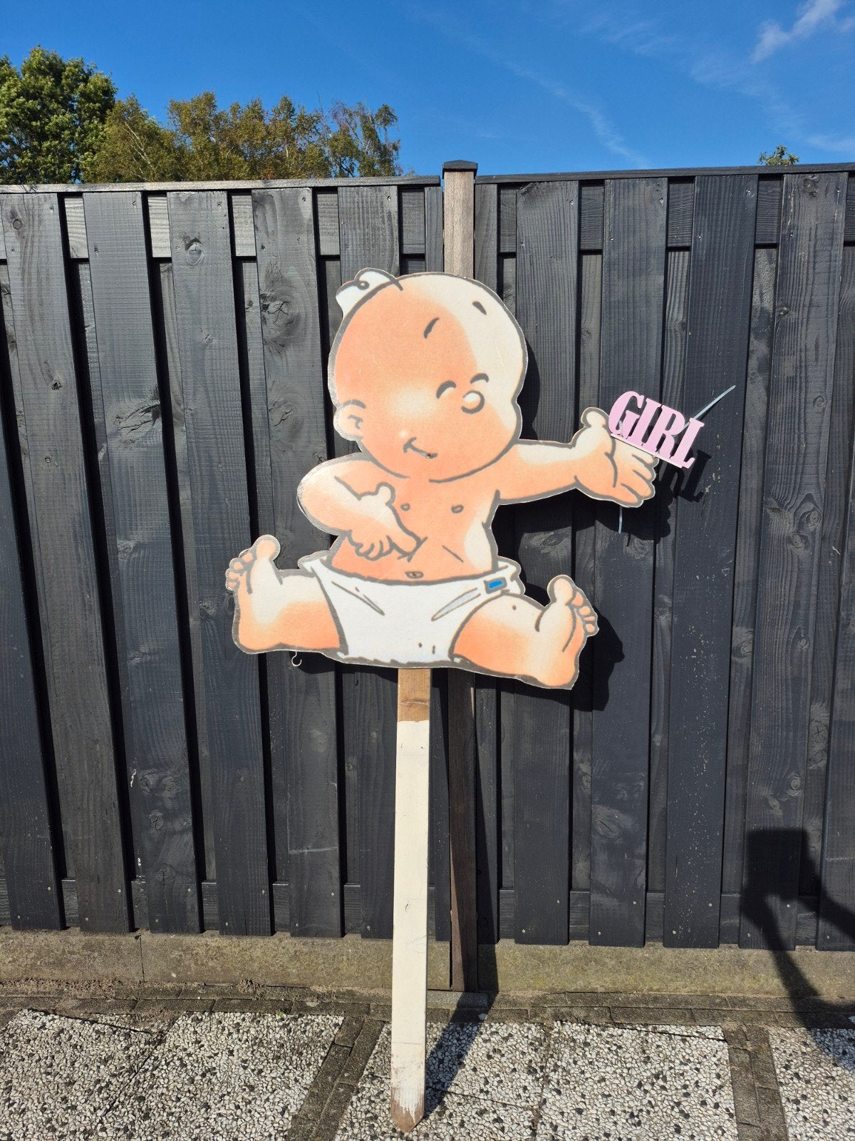 Geboortebord 'Girl' - Groot formaat, Ophalen, Zo goed als nieuw, Geboortebord