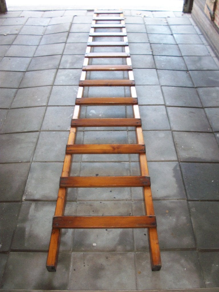 Houten ladder 3,55m lang, Doe-het-zelf en Verbouw, Ladders en Trappen, Ophalen, Gebruikt, Ladder, 2 tot 4 meter