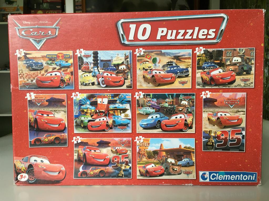 Cars 10 puzzels, Ophalen, 10 tot 50 stukjes, Gebruikt, 4 tot 6 jaar
