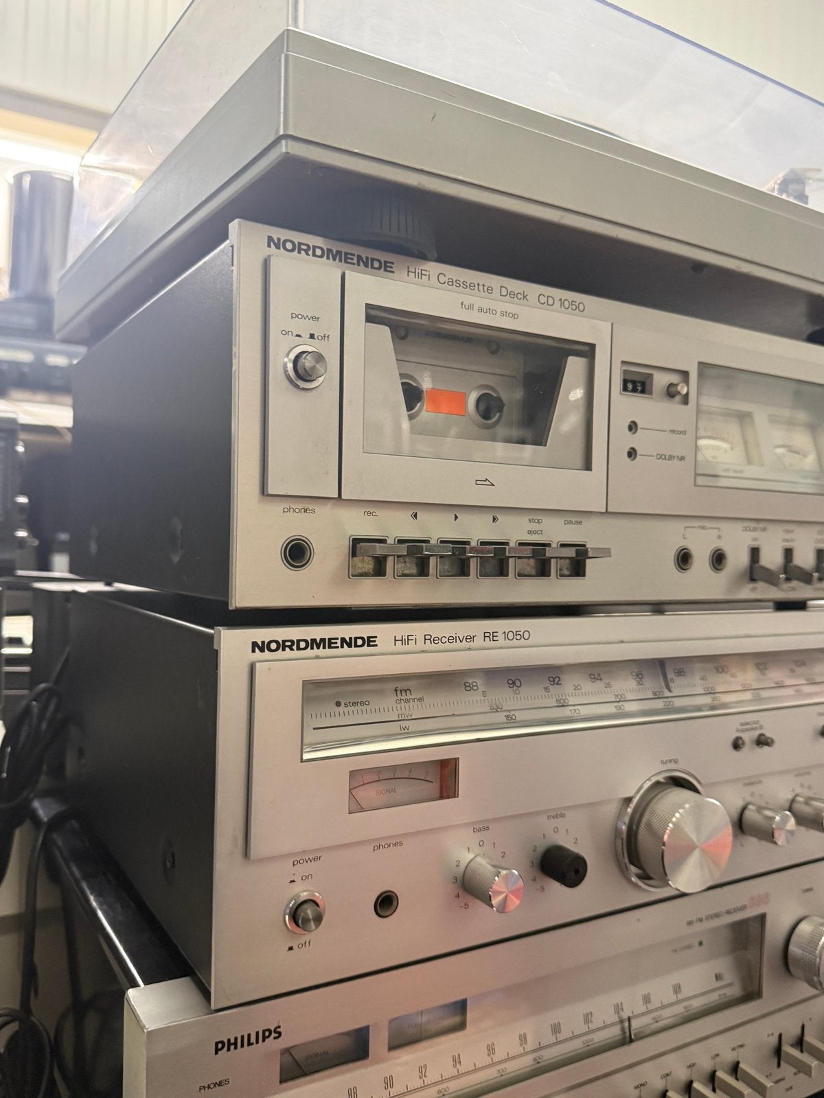 Vintage Nordmende Stereo Set: Receiver, Cassettedeck, Platen, Gebruikt, Cassettedeck, Nordmende, Losse componenten