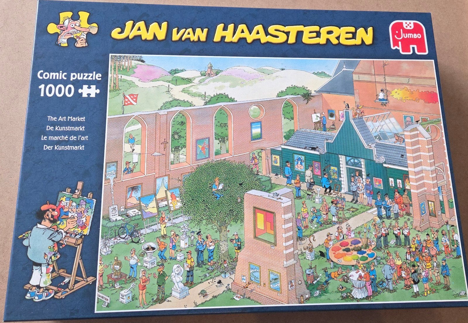 De Kunstmarkt - Jan van Haasteren 1000 stuks, Ophalen of Verzenden, Meer dan 50 stukjes, Zo goed als nieuw, 6 jaar of ouder