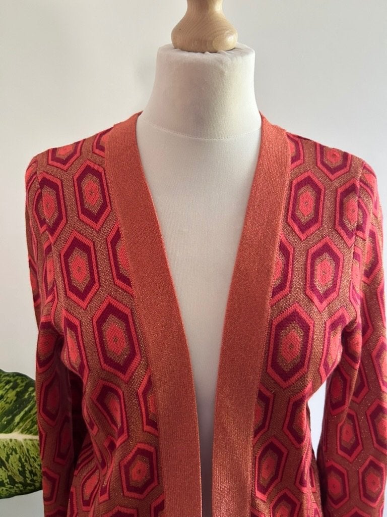 King Louie maat L Kimono vest glitter 3355, Maat 42/44 (L), Oranje, Ophalen of Verzenden, Zo goed als nieuw