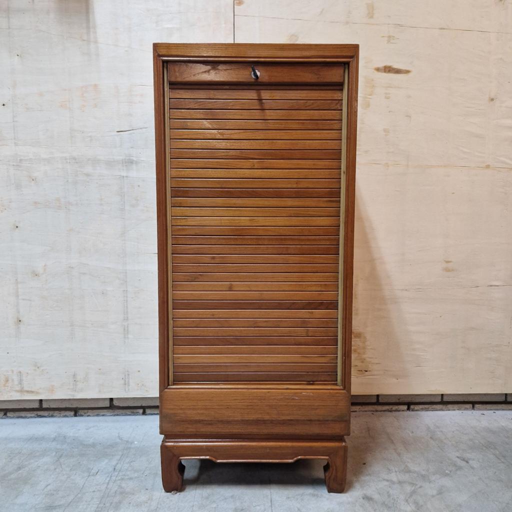 Vintage Archiefkast Roldeurkast rolluik kast teak, Kolibrivintagehal@gmail.com, Gebruikt, Aaldertgeertsstraat 43 Olst, Kolibri vintage