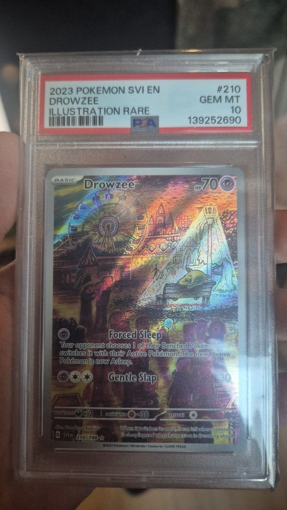 Pokemon Drowzee IR #210 EN PSA 10, Ophalen of Verzenden, Zo goed als nieuw, Losse kaart