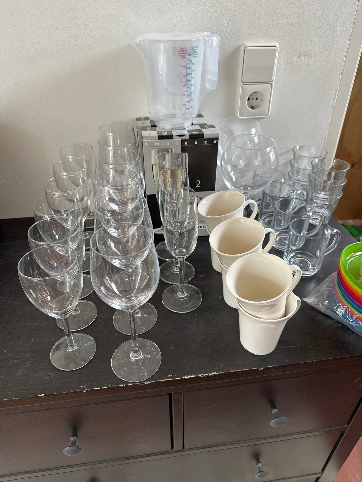 Grote set nieuw glaswerk glasservies, Glas of Glazen, Nieuw, IKEA, Ophalen of Verzenden
