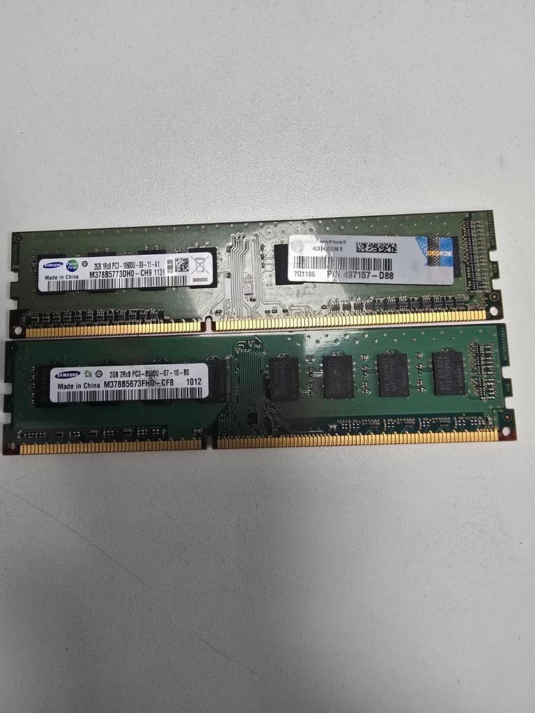 2x 2GB DDR3 RAM Geheugenmodules (Totaal 4GB), Gebruikt, Server, DDR3, Ophalen of Verzenden