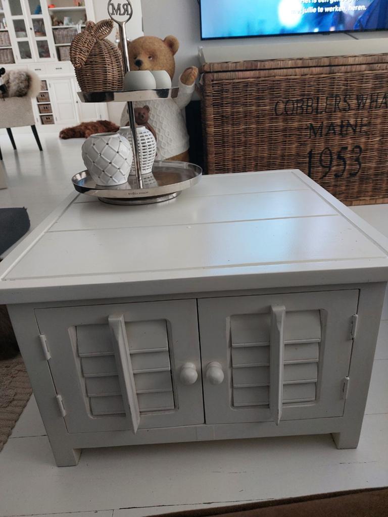 Riviera Maison New Orleans Tafel met Shutters, Huis en Inrichting, Ophalen, Gebruikt, 50 tot 100 cm, Vierkant