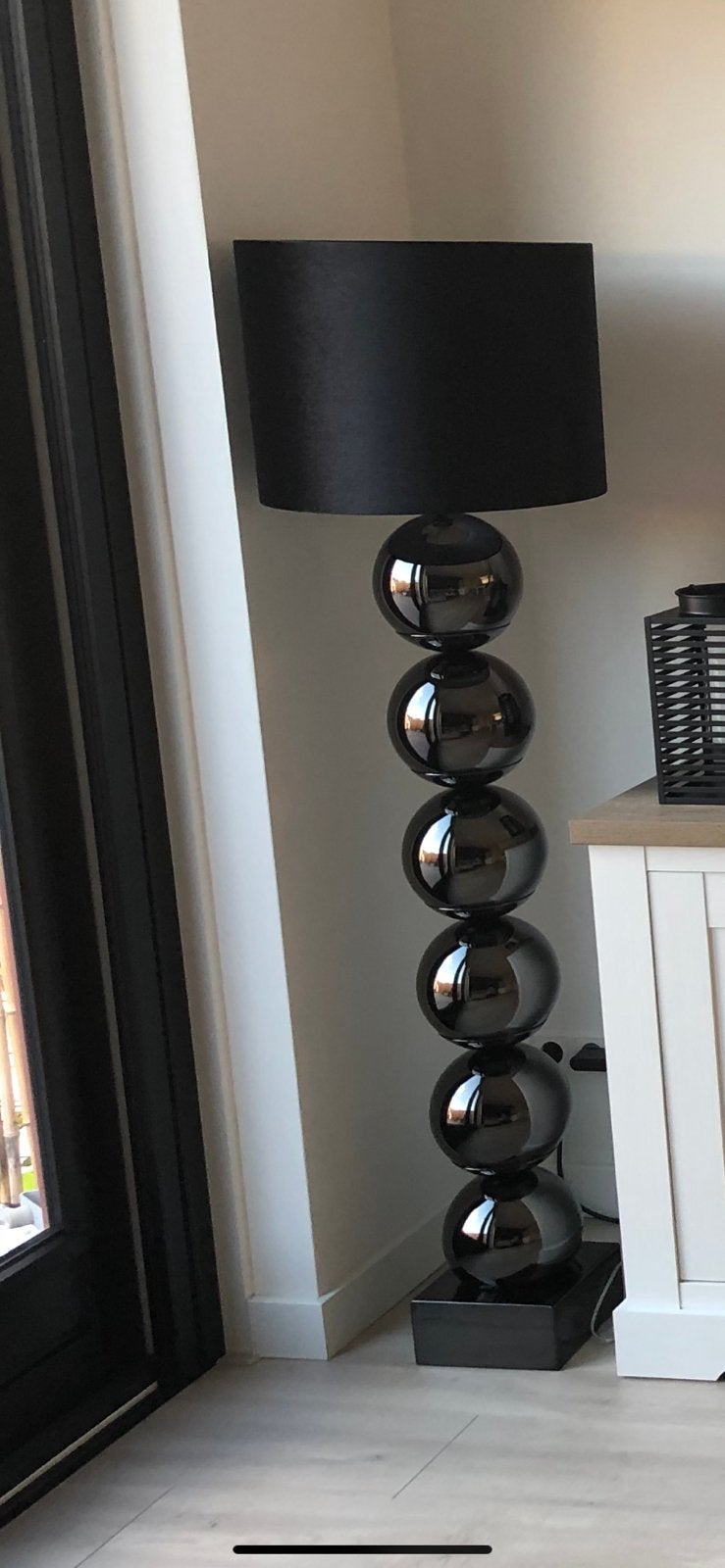 Bollenlamp - Zwart Velvet - Eric Kuster Stijl, Ophalen, Zo goed als nieuw, E27 (groot), Led-lamp