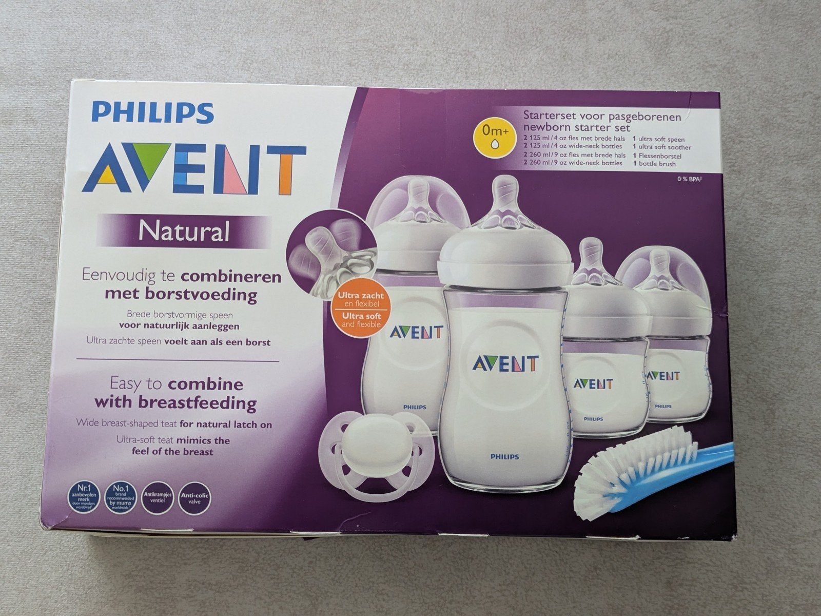 Philips Avent Natural Newborn Starter Set, BPA-vrij, Nieuw, Babyfles, Philips Avent