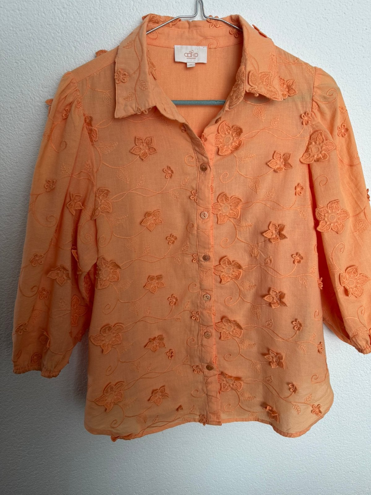 mooie blouse Aaiko mt M, Ophalen of Verzenden, Zo goed als nieuw, Maat 38/40 (M), Oranje