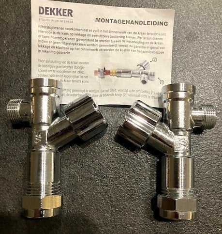FILTERSTOPKRAAN Van Dekker (2 stuks) (NIEUW), Ophalen, Nieuw, Rvs, Overige typen