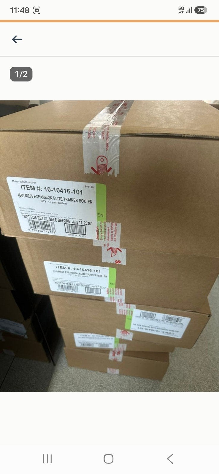 Pokémon TCG: Pitch Black ETB Case (10 stuks), Ophalen of Verzenden
