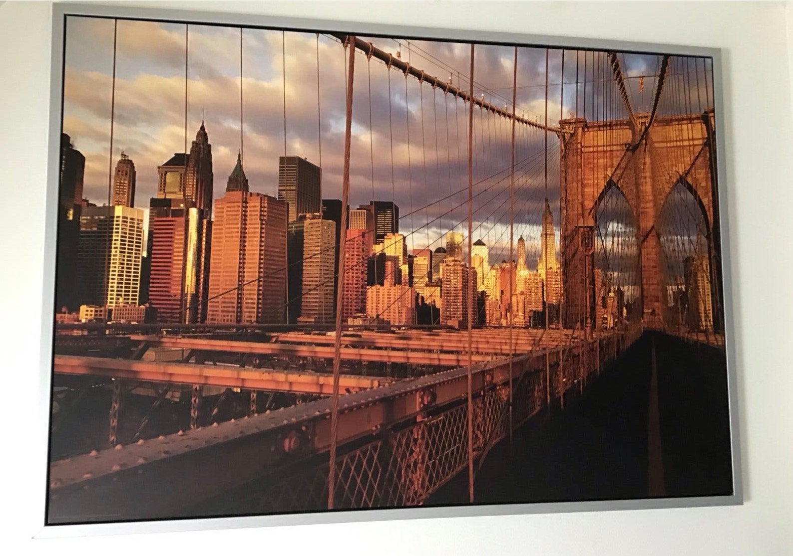 Canvas Ikea Brooklyn Bridge-New York skyline in nieuwstaat, Ophalen, Zo goed als nieuw, 125 cm of meer, Foto of Poster