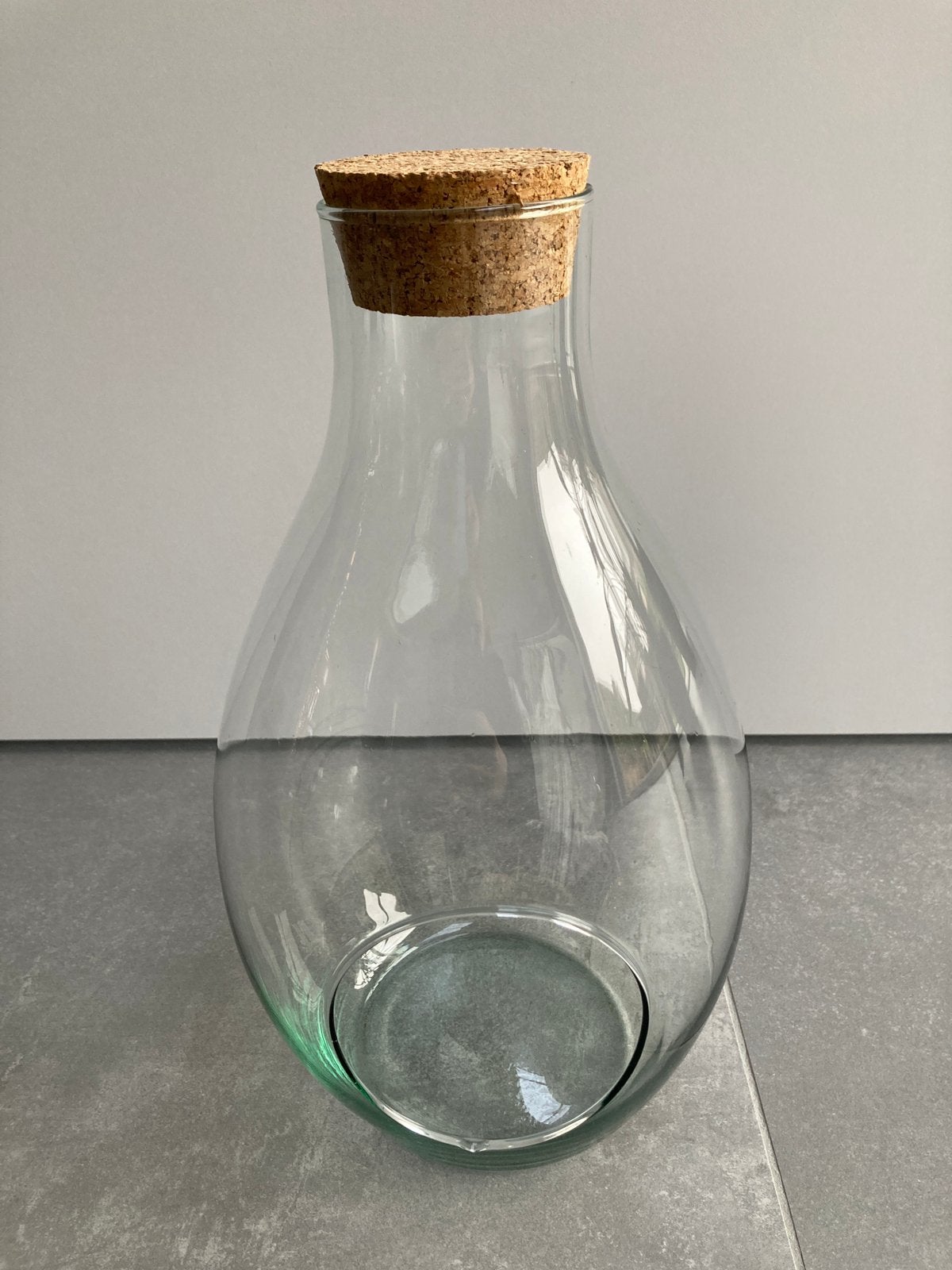 Glazen pot met kurk - terrarium, Huis en Inrichting, Ophalen, Zo goed als nieuw, 18 cm, Glas