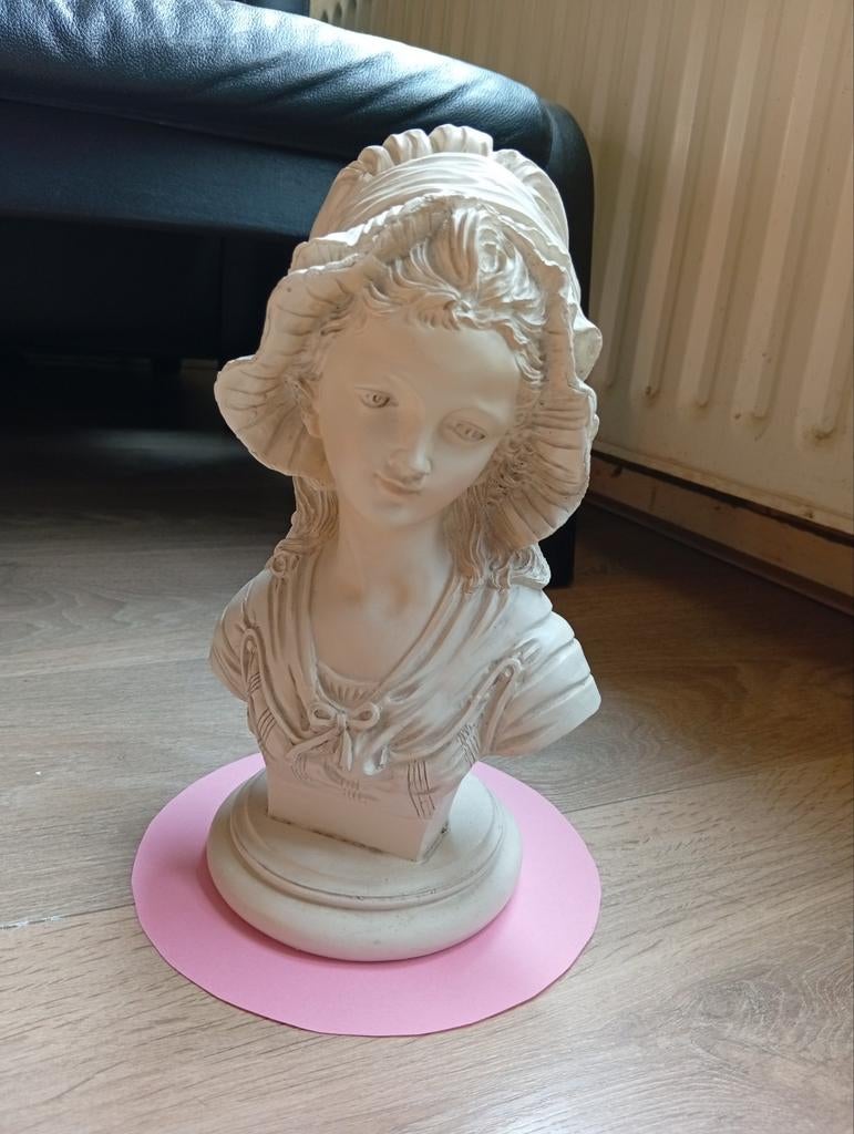 Brocante buste dame met hoed, Antiek en Kunst, Curiosa en Brocante, Ophalen of Verzenden
