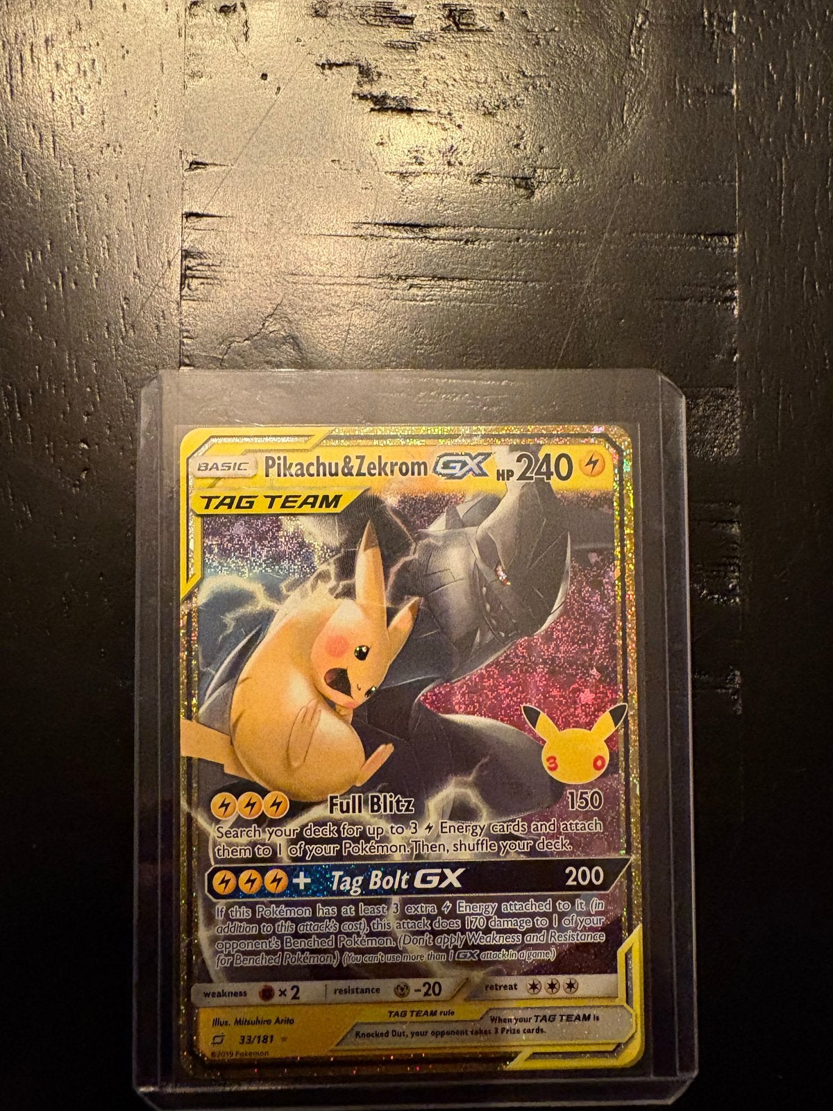 Pikachu & Zekrom GX Pokémon Kaart - Tag Team, Ophalen of Verzenden, Zo goed als nieuw, Losse kaart