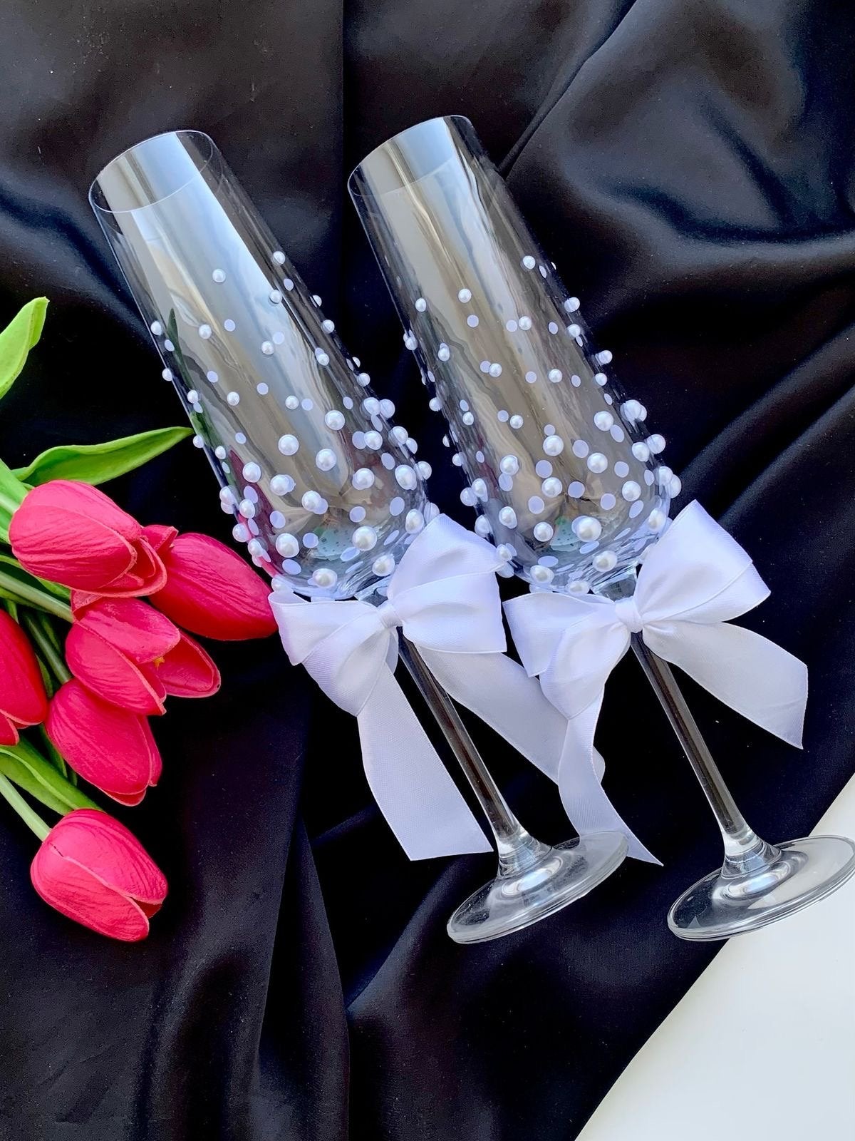 Gepersonaliseerde Champagneglazen voor Bruiloft, Ophalen of Verzenden, Versiering, Geboorte of Huwelijk