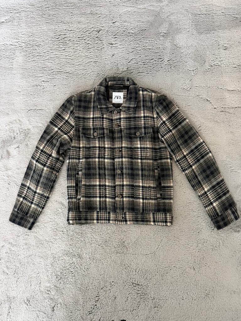 Zara Tweed Checked Jacket maat S, Kleding | Heren, Jassen | Winter, Ophalen of Verzenden, Zo goed als nieuw