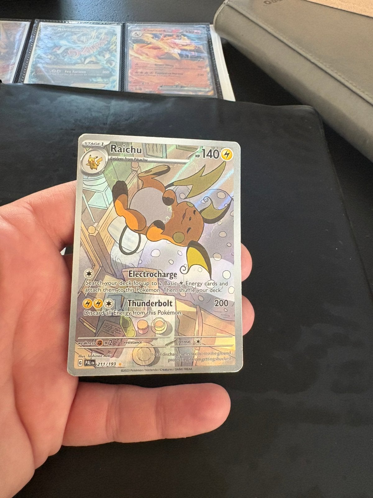 Raichu paldea evolved, Ophalen of Verzenden, Zo goed als nieuw, Meerdere kaarten, Foil