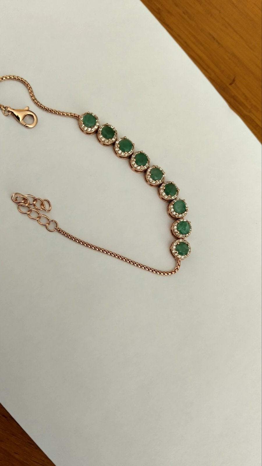 rose gouden armband smaragd  opruiming, Ophalen of Verzenden, Nieuw, Goud