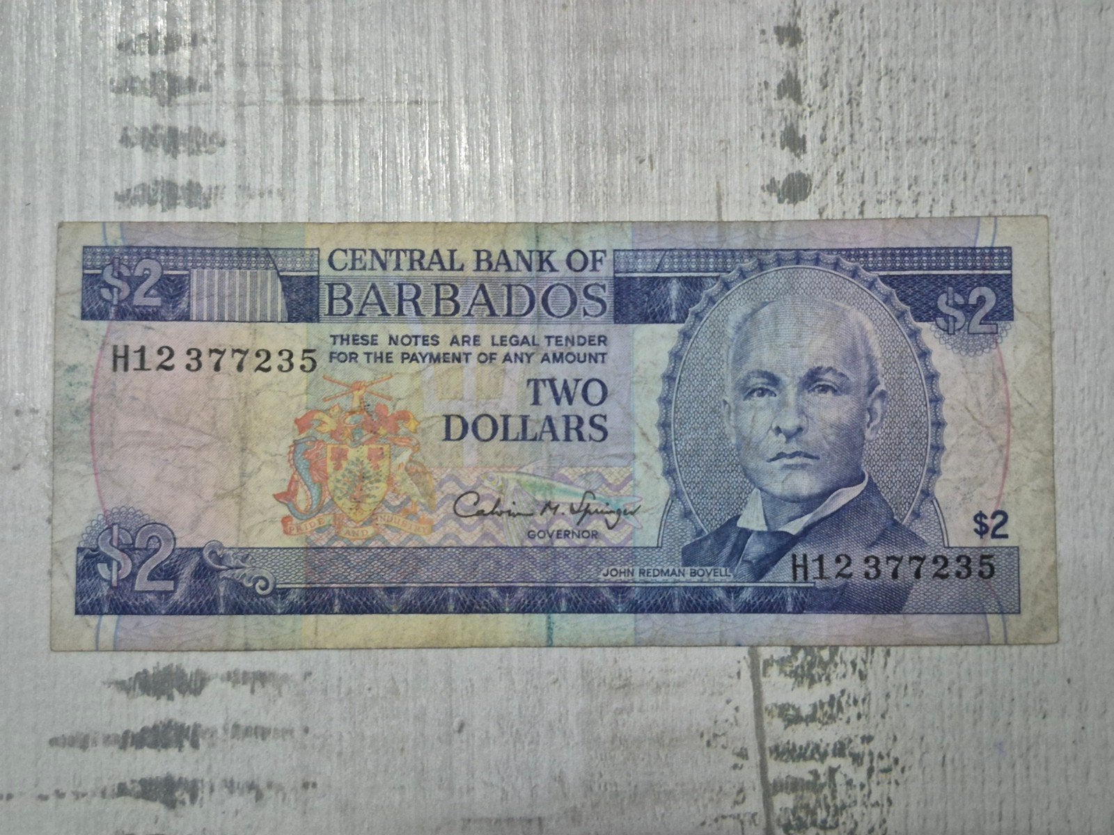 Barbados 2 Dollar  - Zeldzaam verzamelobject, Ophalen of Verzenden, Midden-Amerika, Los biljet