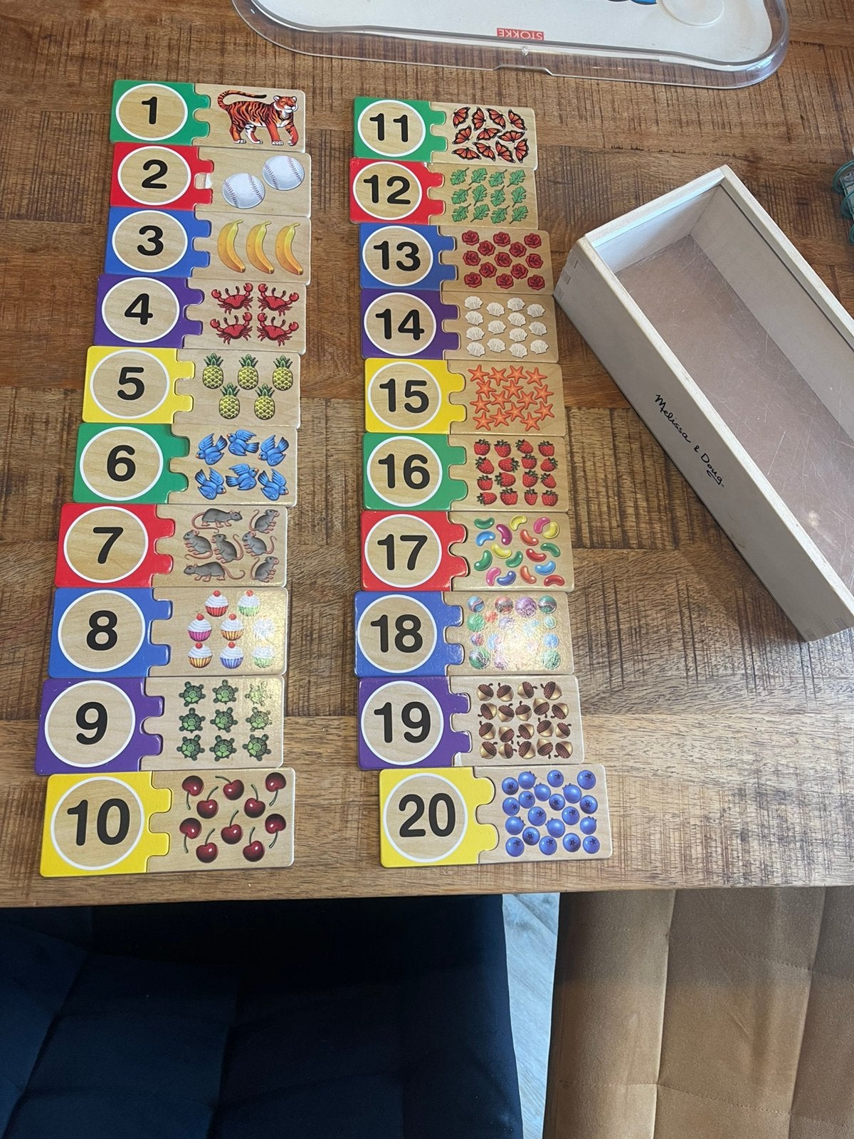 Melissa & Doug houten puzzel cijfers en leren tellen, Ophalen, Zo goed als nieuw