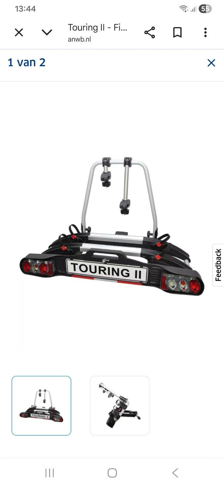 Touring 2 klemmen, Auto diversen, Fietsendragers, Ophalen of Verzenden, Nieuw
