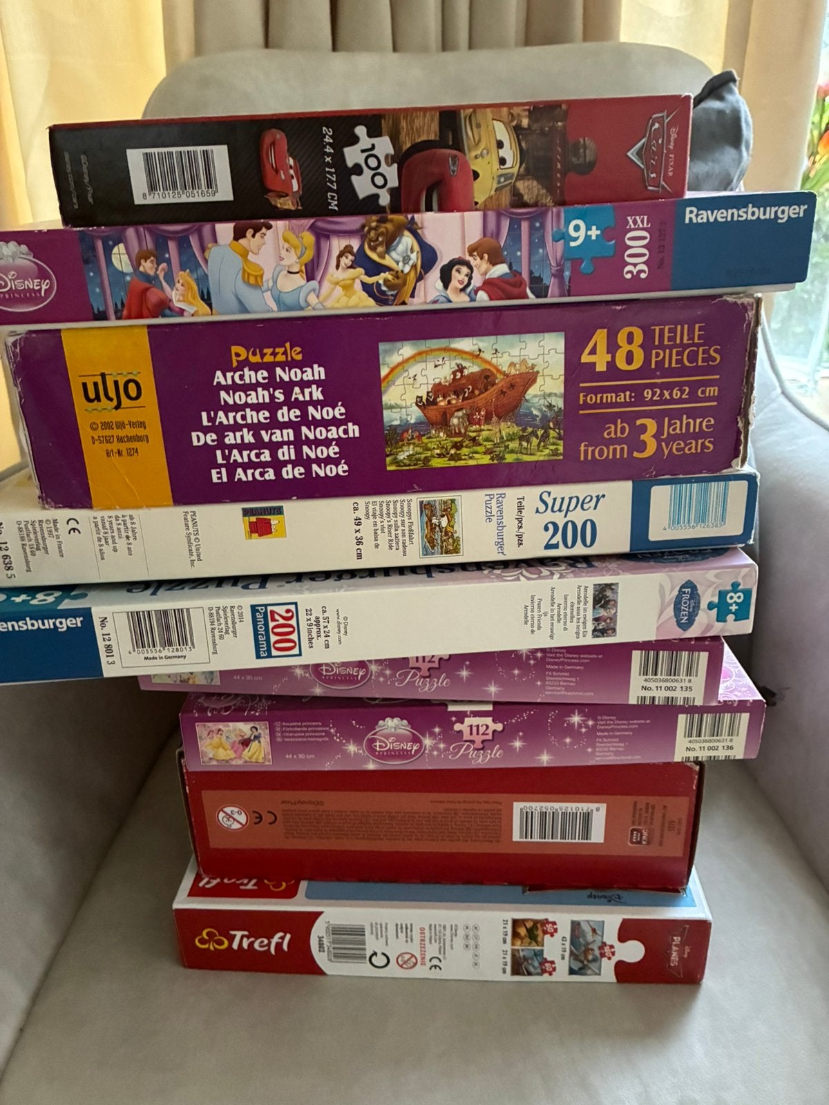 Diverse puzzels 9 stuks, Ophalen, Meer dan 50 stukjes, Gebruikt, 4 tot 6 jaar