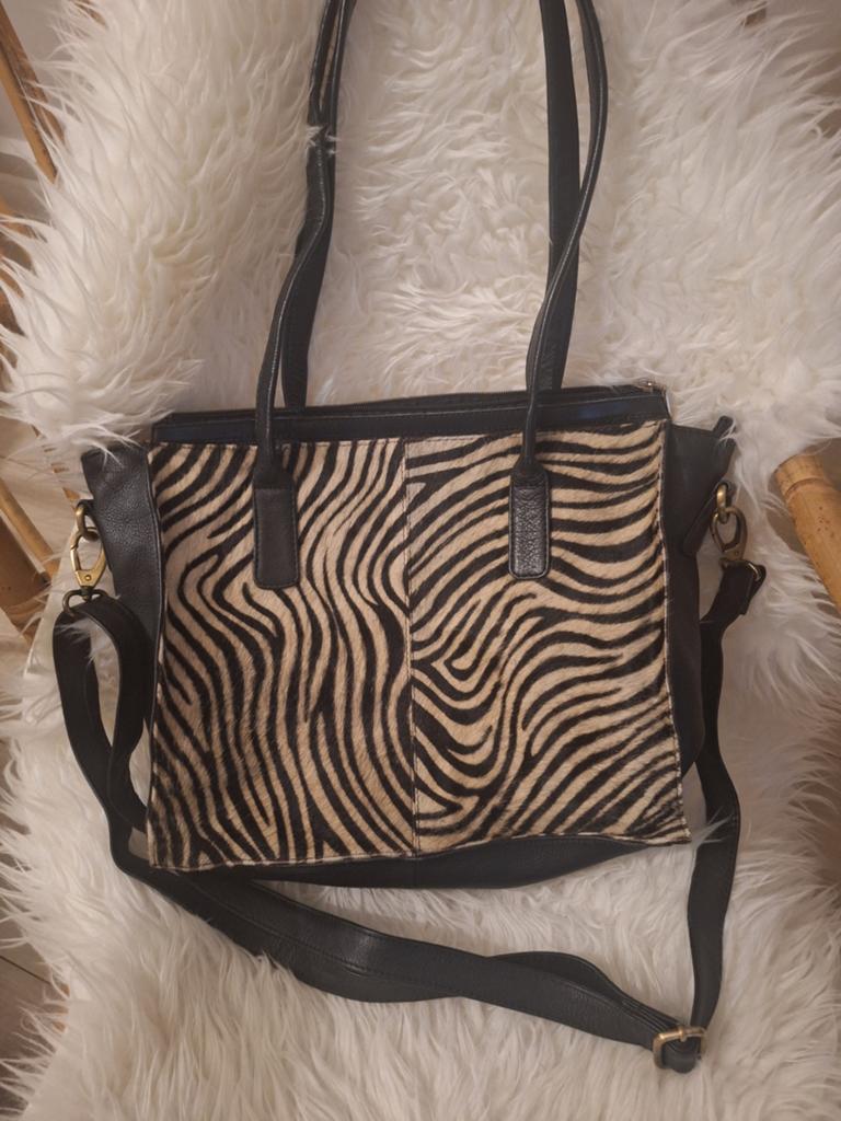 BEAR Design Crossbody Tas Zebraprint Leer, Ophalen of Verzenden