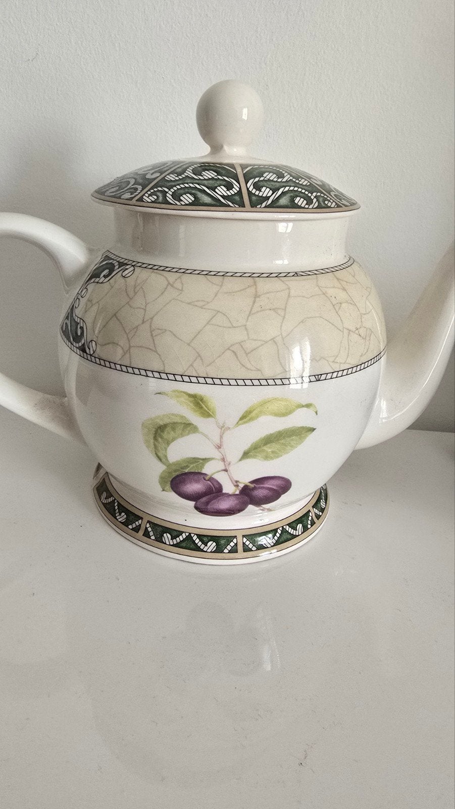 Vintage Arthur Wood Theepot - Pruimen Design, Gebruikt, Overige merken, Keramiek, Vintage