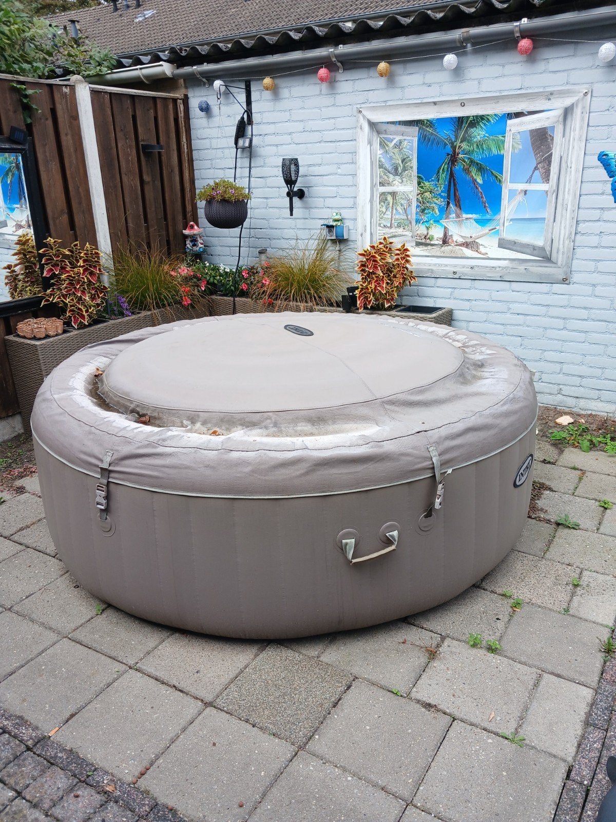 Intex Pure Spa Bubble Therapy opblaasbare jacuzzi, Tuin en Terras, Ophalen of Verzenden, Gebruikt, Afdekzeil, Opblaasbaar