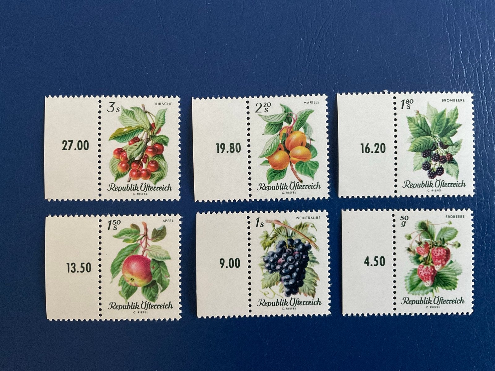 Oostenrijkse "Obst Dauerserie" postzegels 1966, Verzenden, Postfris
