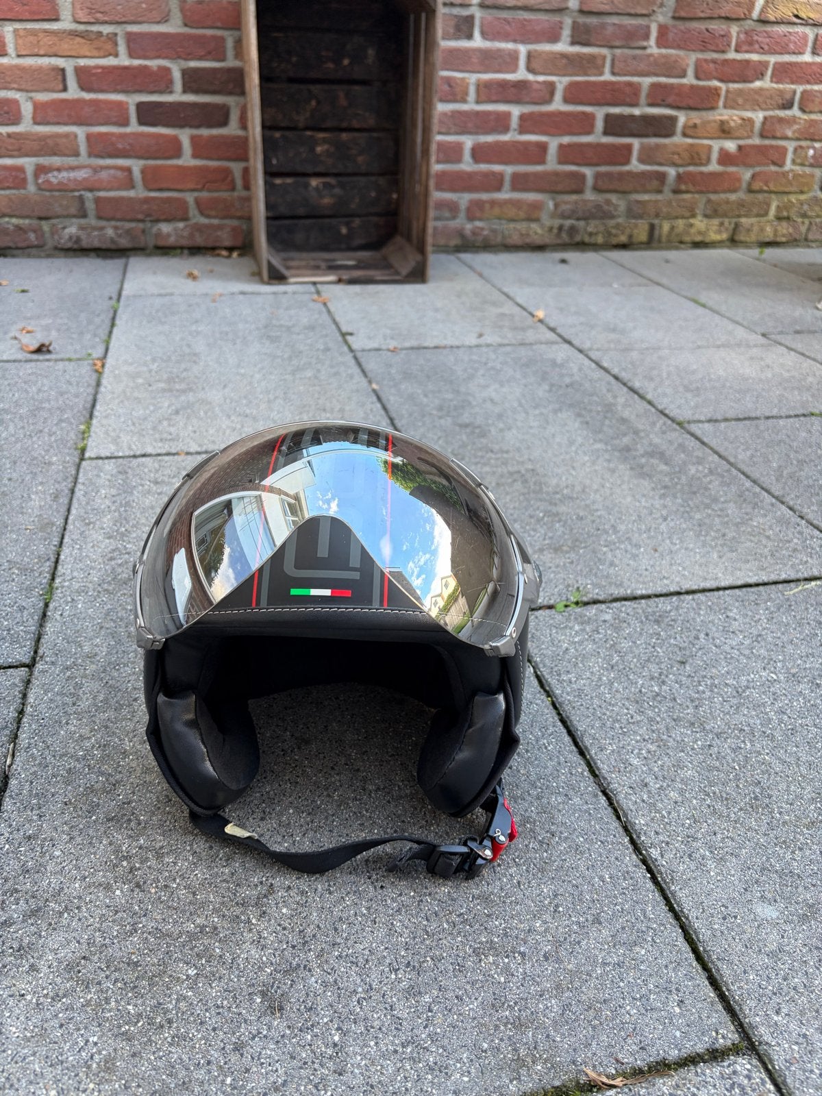 Beon Zwarte Scooterhelm Maat M, Fietsen en Brommers, Brommerhelmen, Ophalen, Gebruikt, Medium