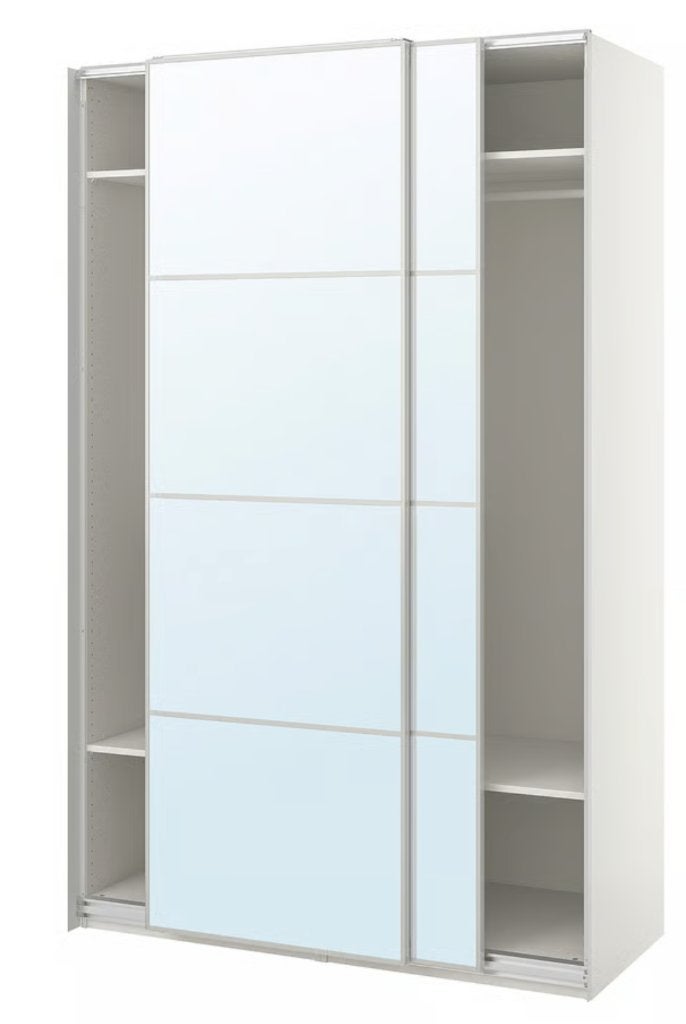 PAX garderobe kast met spiegelschuifdeuren (wit), Ophalen, 200 cm of meer, 150 tot 200 cm, Modern