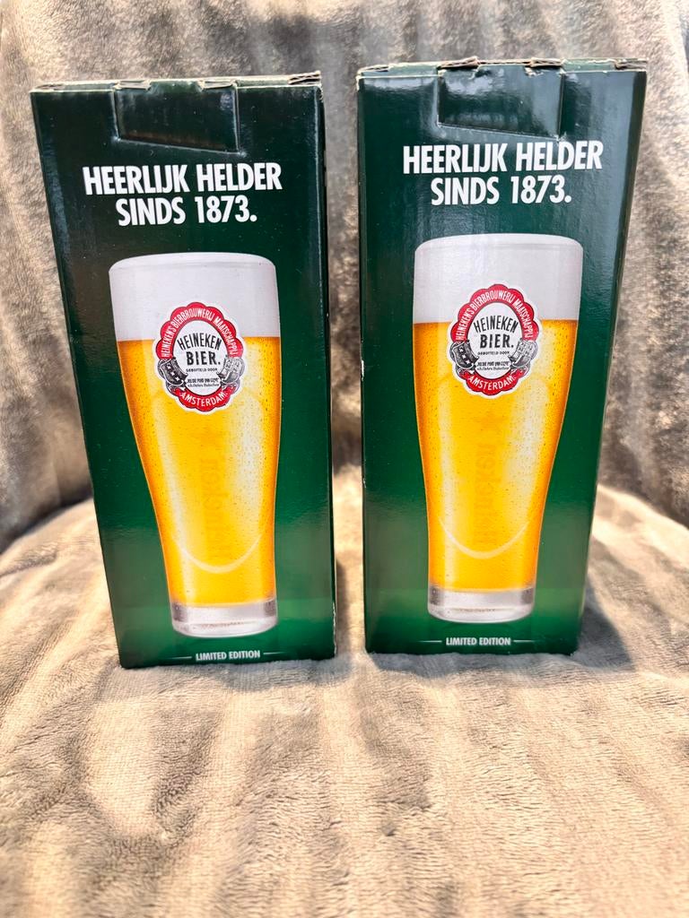 Heineken Limited Edition Bierglazen - Set van 2, Ophalen of Verzenden, Nieuw, Glas of Glazen, Heineken
