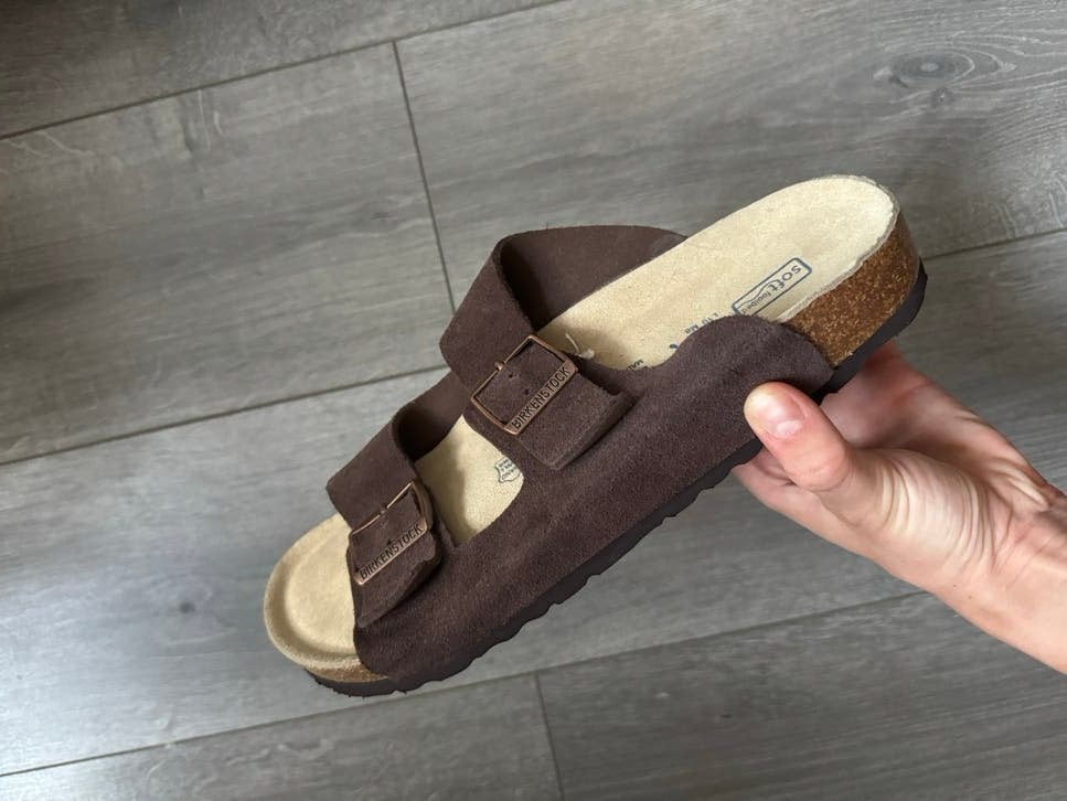 Birkenstock Arizona Soft Footbed - Maat 41, Kleding | Dames, Schoenen, Zo goed als nieuw, Slippers, Bruin, Ophalen of Verzenden