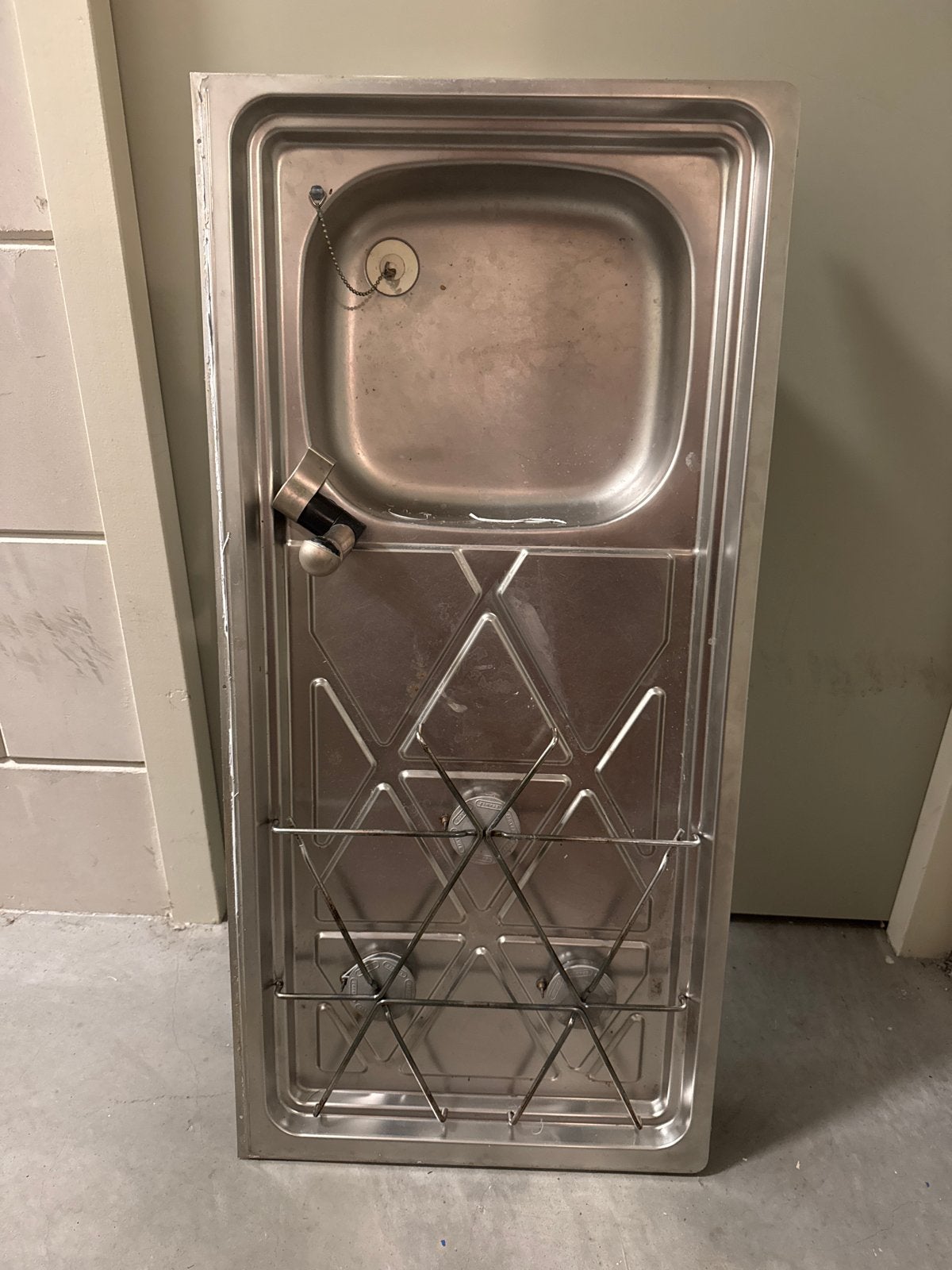 Compacte RVS kookplaat met spoelbak - Ideaal voor camper/boo, Ophalen, Gebruikt, Minder dan 85 cm, 3 kookzones of minder
