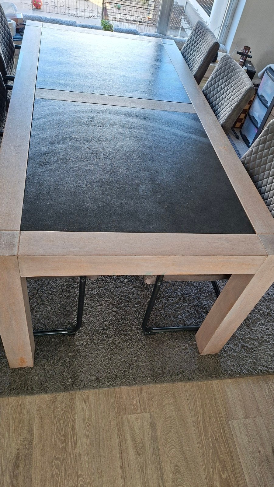 eettafel 200x100x80cm, Ophalen, Gebruikt, Koloniaal, modern, tijdloos, licht industrieel, 4 tot 6 stoelen