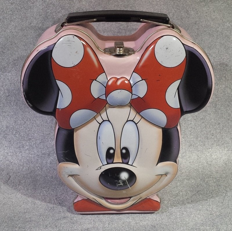 Mini mouse blikken trommel [375]  [VeFiDi], Ophalen of Verzenden, Overige figuren, Gebruikt, Tas, Koffer of Zak