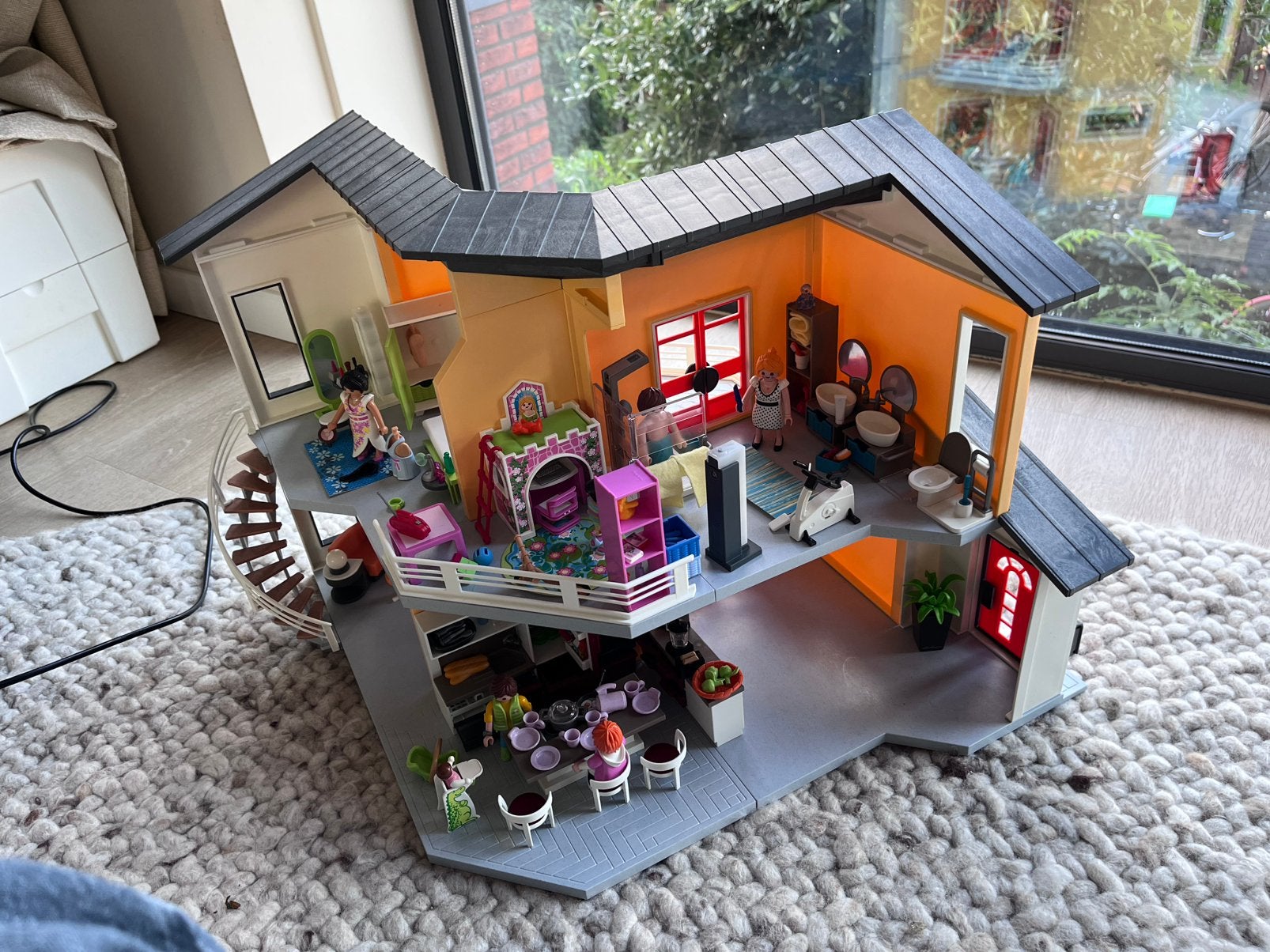 Playmobil huis met 5 complete sets + handleidingen, Gebouw, Complete set, Ophalen of Verzenden, Zo goed als nieuw