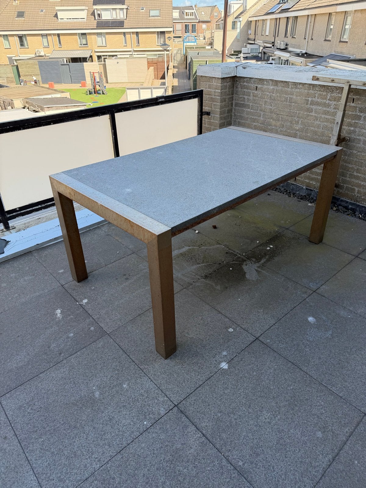 Robuuste tuintafel 100x180 cm, Tuin en Terras, Ophalen, Gebruikt, Rechthoekig, Metaal