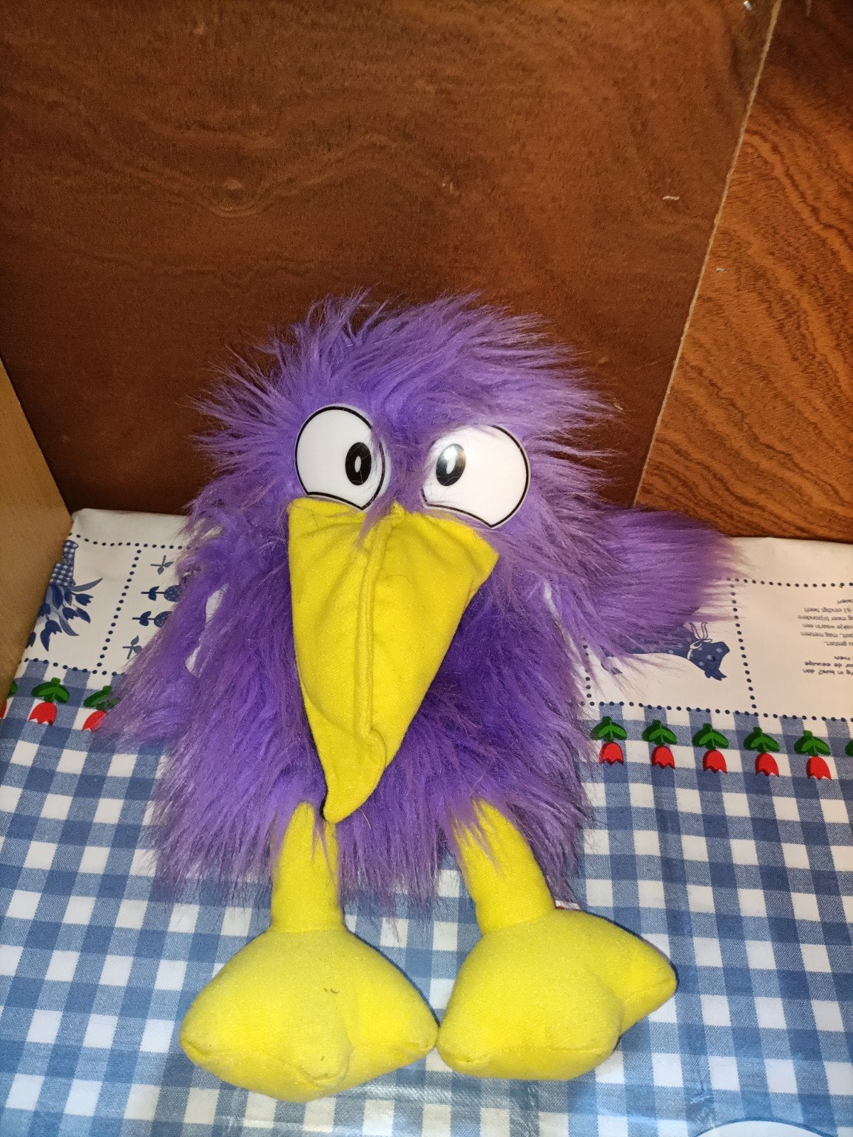 Paarse kraai handpop vogel met piepje, Ophalen of Verzenden, Zo goed als nieuw, Overige typen