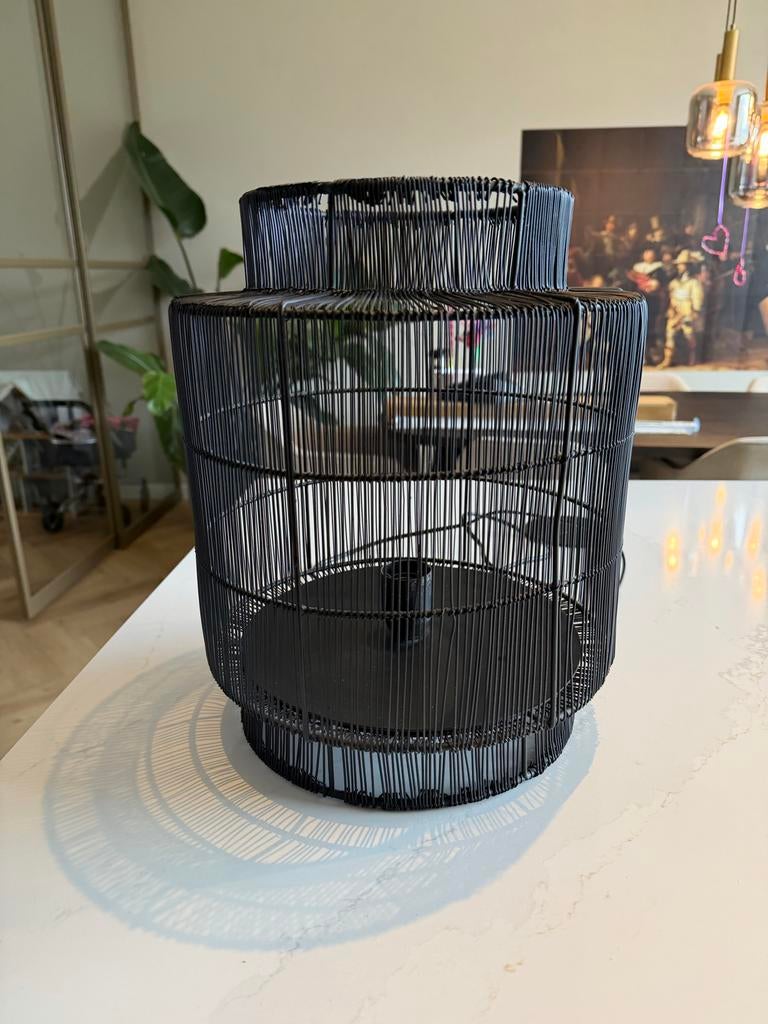 Moderne Zwarte Draadlamp voor Sfeervolle Verlichting, Ophalen, Zo goed als nieuw, Metaal, Minder dan 100 cm